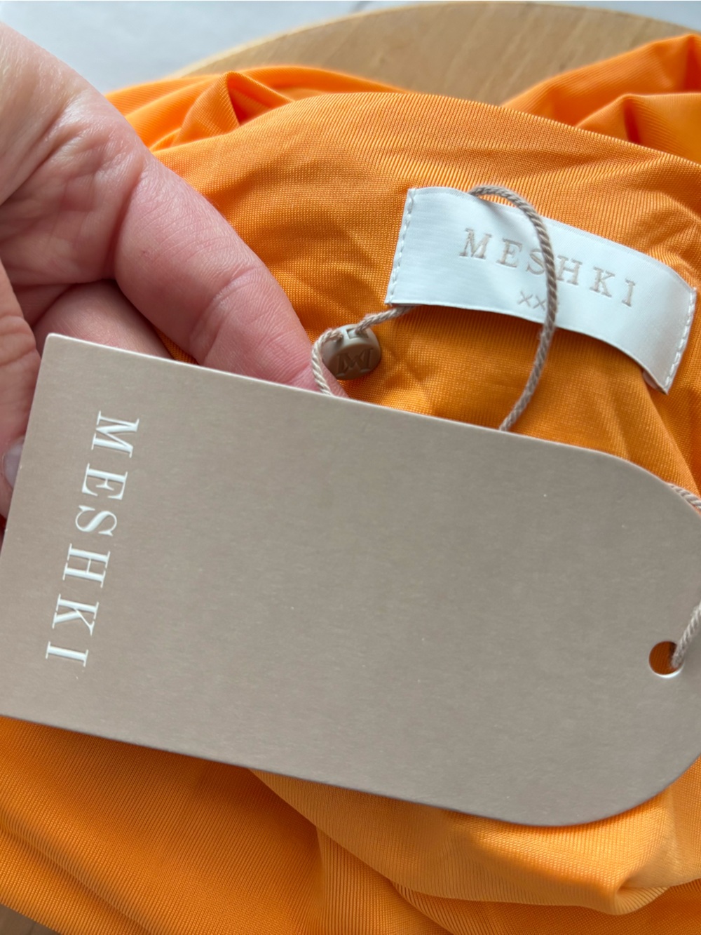 NWT Meshki Jemma Orange Sherbert Stretch Dress Cut Out Maxi Dress - Picture 6 of 7